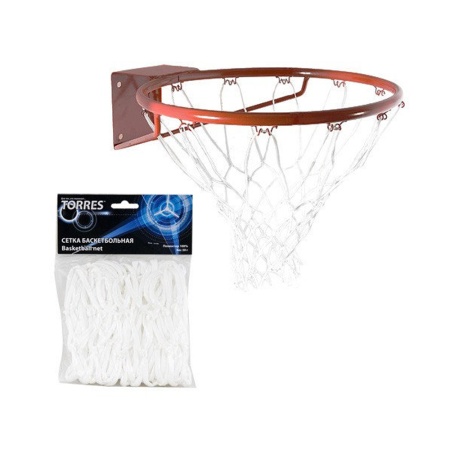 Купить Сетка баскетбольная Torres, нить 4 мм, белая в Нягани 