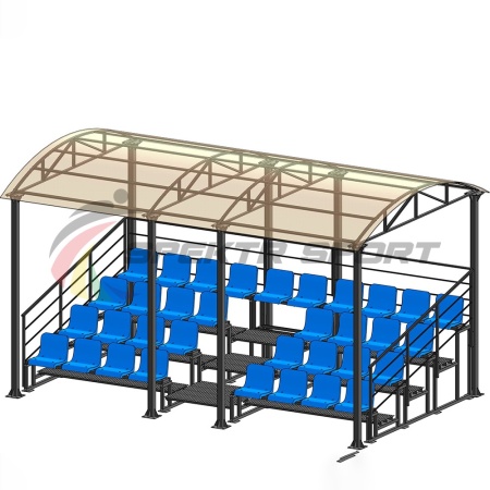 Купить Трибуна для зрителей 4 ряда на 34 места с навесом и перилами в Нягани 