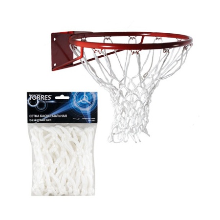Купить Сетка баскетбольная Torres, нить 6 мм, белая в Нягани 